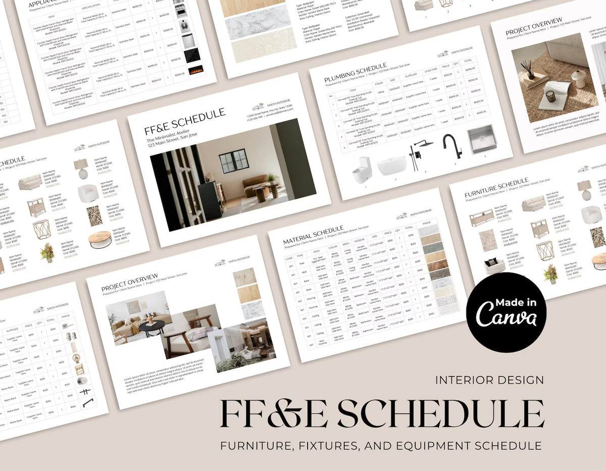 Schedule Template Bundle for Interior Designers